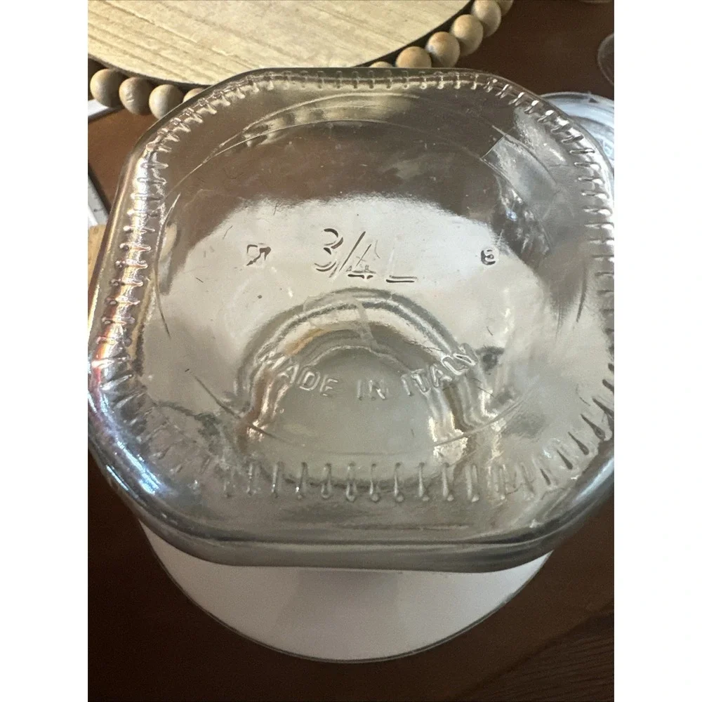 3-Fido Bormioli Rocco Wire Hinged Clear Glass Jar Made in Italy cottagecore